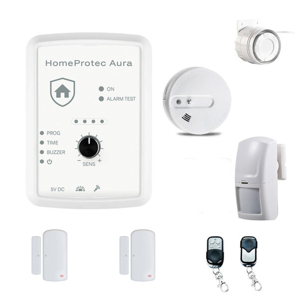 HomeProtec Aura Premium - système dalarme intelligent pour la maison avec carte SIM incluse. Délai de livraison : 8 semaines.